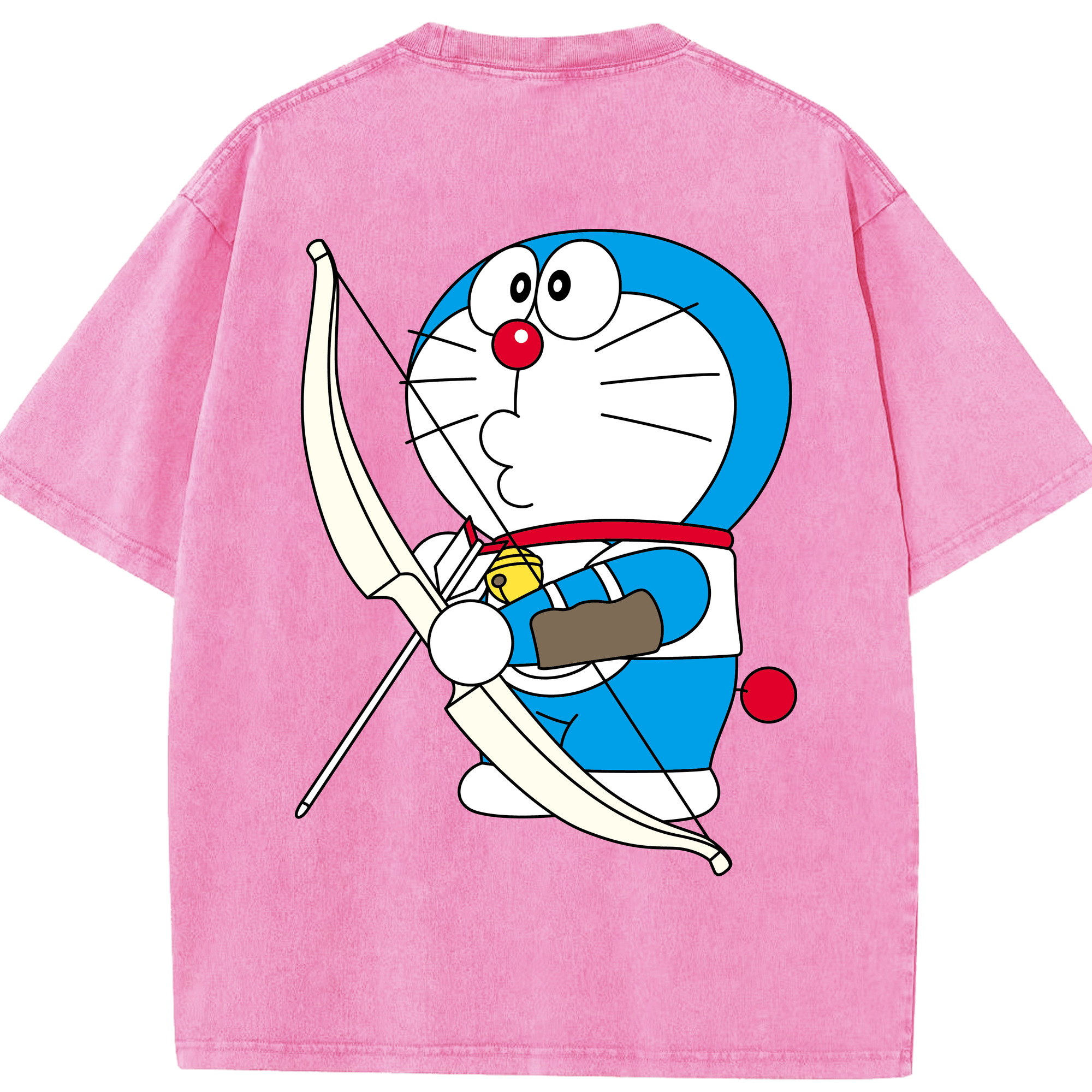 （画像用） ドラえもん Doraemon 綿100% ヴィンテージ風 半袖Tシャツ（背面プリント）